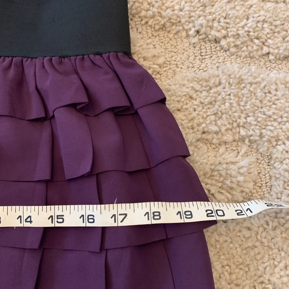 Anthropologie Purple Mini Skirt With Layered Pleats - Picture 3 of 5